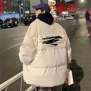 港风夜景冬款宽松字母印花百搭立领棉服A247-MY2102特批60控99图片