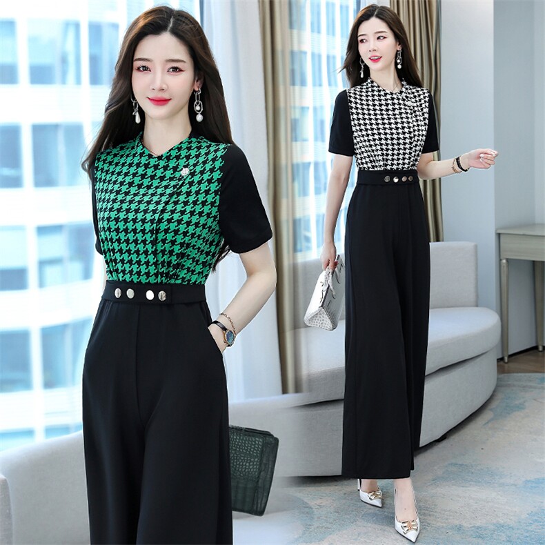 2023夏装新品阔腿连体裤韩版时尚修身气质，女装套装/套裙，依路服饰