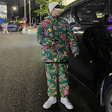 东北大花棉衣套装风汉服套装加厚保暖防寒棉服加绒裤机车H203，男装休闲套装，星座115A(原星座507）