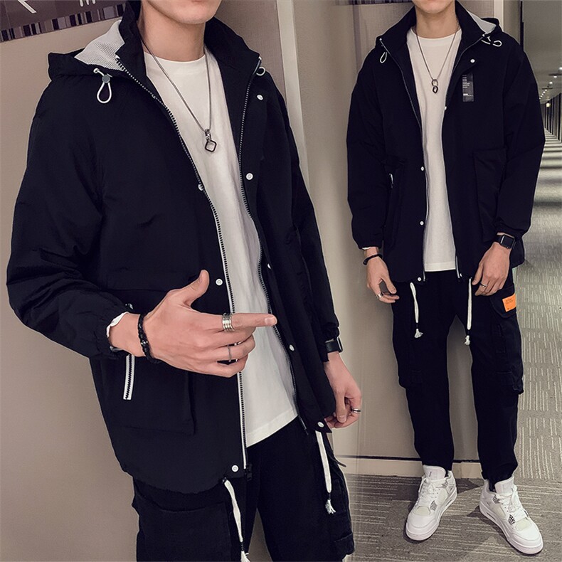 男士中长款风衣外套韩版潮流2021春季新款时尚夹克DS339TP95,男装风衣,电商A102