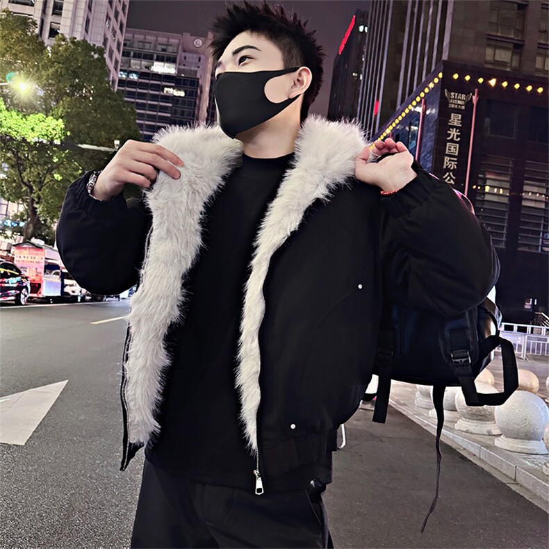 B34/P148控198高级感座山雕外套冬季加厚时尚保暖男士棉服黑色首1,男装棉衣,星座305B