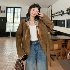 25秋季设计感系带鹿皮绒短外套6518-P175-K258，女装短外套，2C317