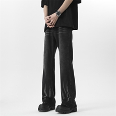 美式高街重工手擦马骝水洗火焰纹牛仔裤微喇XZ310A-4-NZ38，男装牛仔裤，星座310A-4