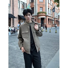 Y6627-P72外套男春秋季2025新款高级感潮牌痞帅衣服男款春装夹克，男装夹克，电商B323A