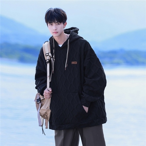 2025连帽立体菱形花纹卫衣男成分:98%聚酯纤维2%氨纶WY77047P75控