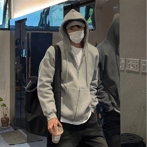 抖音得物高品质二开26春装美式高街结构硬挺宽松连帽卫衣开衫外套