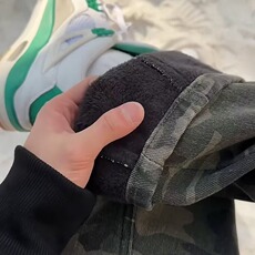 美式迷彩加绒男春秋季高街cleanfit伐木工装直筒裤K6814-P53，男装工装外套，星座412-3