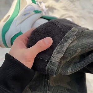 美式迷彩加绒男春秋季高街cleanfit伐木工装直筒裤K6814-P53图片