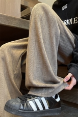 8XL-M麦穗纹雪尼尔阔腿裤男垂感休闲直通裤特大码卫裤K992P50控68，男装休闲裤，电商D206-1