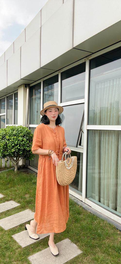 纯苎连衣裙小衫裤子裙子衬衣 时尚风 风淑女风休闲风，女装连衣裙，川哲