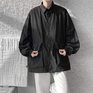 8XL-M春夏廓形衬衫防晒外套特大码多口袋复古慵懒衬衣JK5203/P50图片