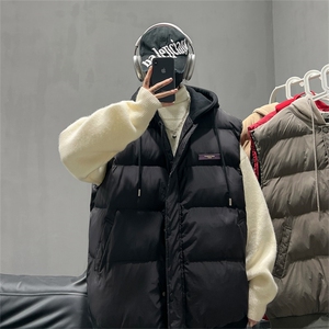 电商DSA028-MJ2301 100聚酯 P80 新款连帽假2件马甲男图片