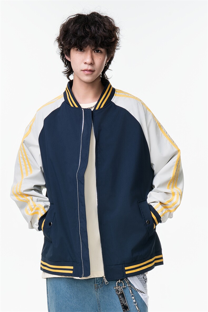 特批光板得物\唯品\抖音二开织带拼接插肩袖夹克G8951P48,男装夹克,电商A247B
