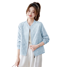 2026年春季棒球领轻薄刺绣格纹棒球服短外套棒球服上衣，女装短外套，简韵佳