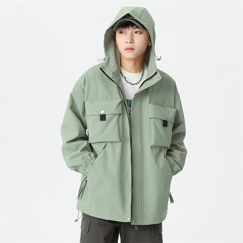 休闲拉链夹克情侣冲锋衣防风衣连帽外套JK451p75,男装夹克,电商D315