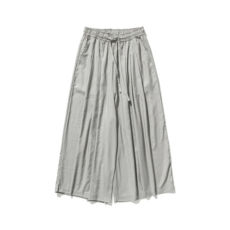 日系大码风棉麻亚麻直筒阔腿裙裤中性情侣汉服休闲K145/P75,男装民族服装,电商A221A