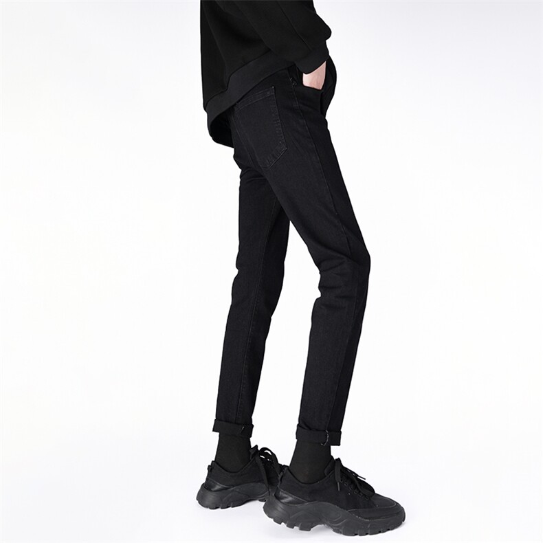 秋冬厚牛仔裤男2025年新款修身小脚男裤水洗弹力裤子9020，男装牛仔裤，电商B381-2