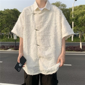夏季新款衬衫潮流慵懒男方领衬衫 P55图片