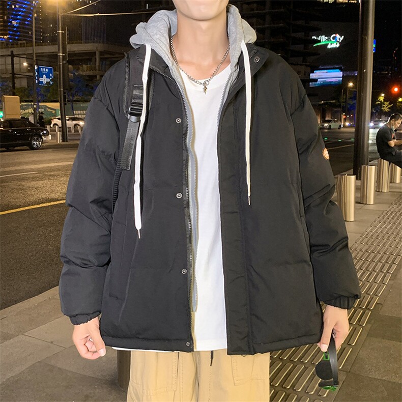 情侣棉服冬季新款假两件套棉衣男士外套宽松百搭连帽棉服MY090-60,男装棉衣,星座1402-1
