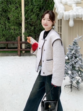 现货-2025年冬季新款90白鸭绒保暖小香风羊毛羽绒服外套女，女装羽绒服，霓裳依族