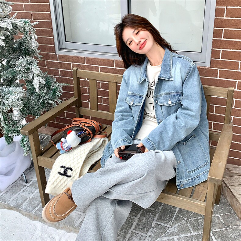 美式牛仔派克羽绒服女冬新款超火好看高级小众加绒加厚工装短外套,女装派克服,2C277