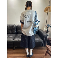 撞色短袖t恤夏季2025新款宽松设计感小众上衣BFA006-P42，男装T恤，星座208-5