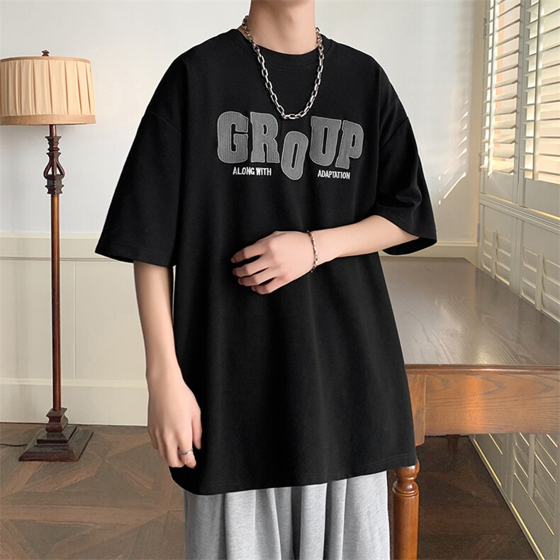 美式重磅短袖t恤男夏季潮牌青少年上衣宽松圆领半袖体恤T107-P30,男装T恤,星座308B-2