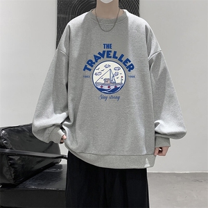 5XL华夫格卫衣男大码胖子圆领长袖t恤 HW76410-P30图片