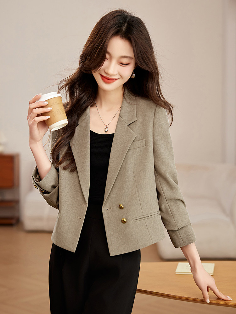 小西装外套女短款2025新款春秋高级感小个子气质韩版休闲西服上衣,女装短外套,恋慕依尚