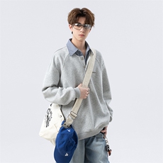 假两件条纹长袖卫衣男cp127-特p55，男装卫衣，电商B371