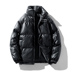 冬季港风纯色立领皮棉衣防风加绒加厚拼色加厚棉衣外套MY6083P85，男装棉衣，电商A128