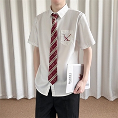 DK制服短袖衬衫男宽松班服刺绣情侣毕业照校供感jk学院风DK04，男装T恤，星座1116A（原606A-3）