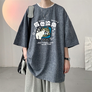 风复古亚麻短袖男棉麻t恤男半袖 ZT71403-P35图片