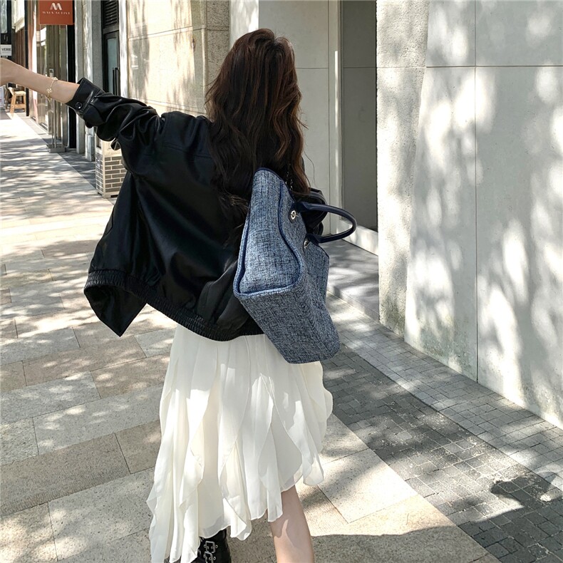 黑色复古酷飒皮衣女秋季2025新款美式炸街帅气减龄宽松高级感夹克,女装皮衣,维壹