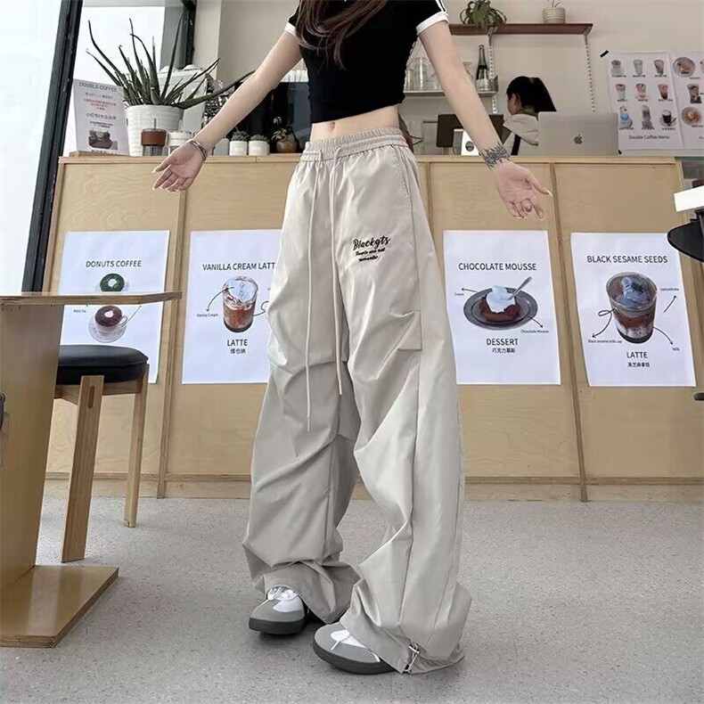 休闲裤男女韩版潮流高街帅气百搭阔腿裤2025夏季ins长裤K6217-P41,男装休闲裤,星座412-3