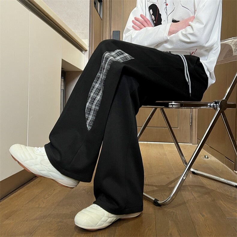 XZ616春季重磅美式破缝不规则格子拼接休闲长裤K26013特P35,男装休闲裤,星座512A（原616）