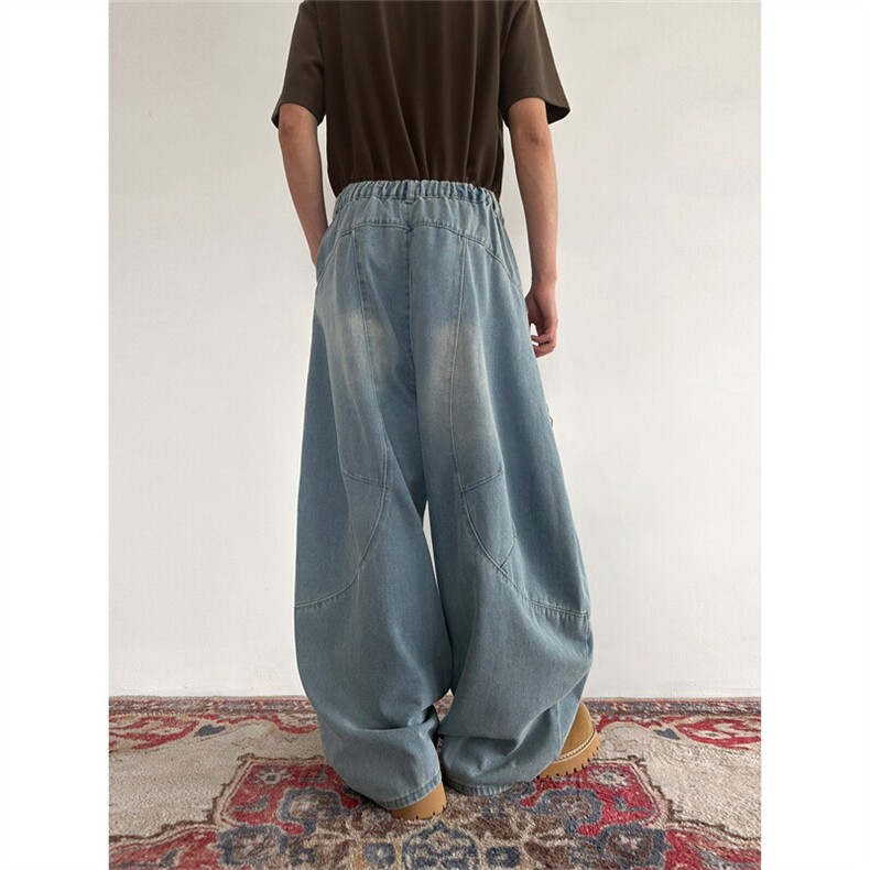 903-AK074-特P60【S-3XL】复古弯刀泡泡球牛仔裤3,男装牛仔裤,星座903