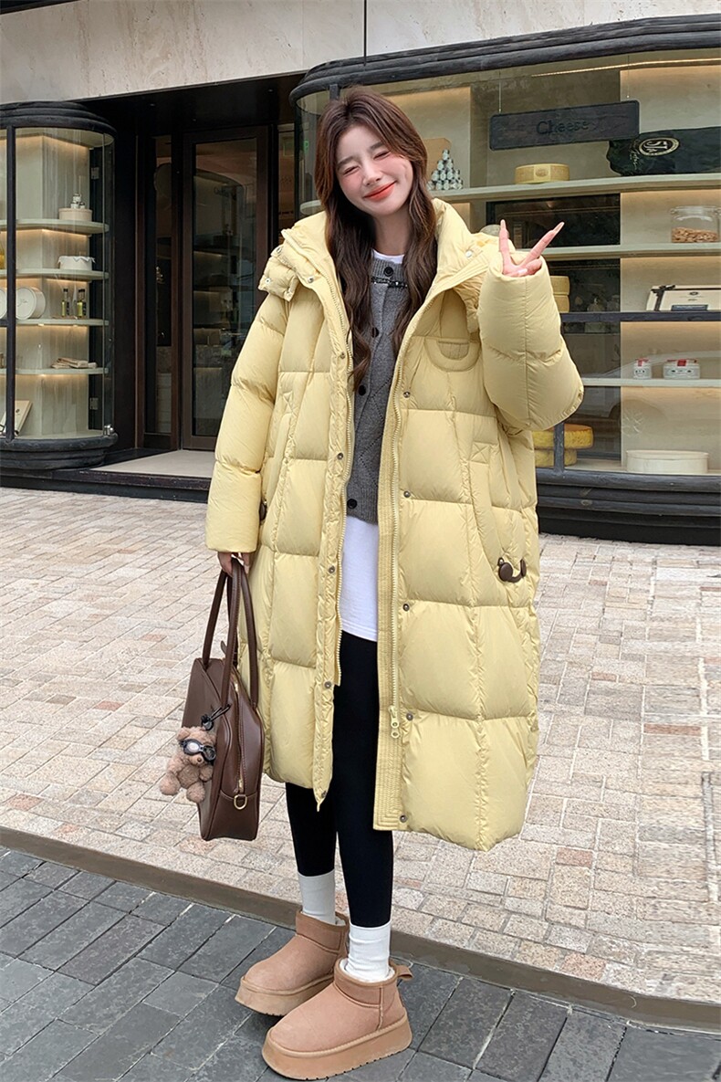 现90白鸭绒连帽龟背大被子款羽绒服柔软口袋小设计2C220-P385K539,女装羽绒服,2C220