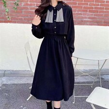 秋装连衣裙，女装连衣裙，茶玛