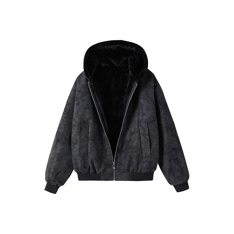 现货高品质美式冬季重磅座山雕大毛毛领pu皮棉衣男女加厚外套，男装皮衣，电商A443