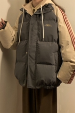 冬季新款韩版假两件宽松大码加厚棉衣外套XZ102B-1-M6636P125，男装棉衣，星座102B-1