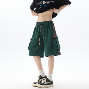 8XL-M民族风拼接工装短裤男夏季新款风中式五分裤子DK26003p45图片