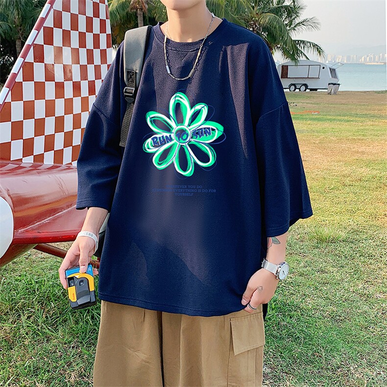 Q11170-P30春夏季七分袖t恤男大码五分袖男短袖中袖,男装T恤,电商A040