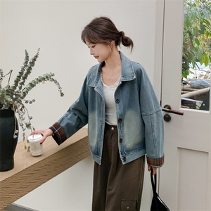 ins韩版可盐可甜减龄牛仔夹克上衣女春新款小个子休闲显瘦短外套图片
