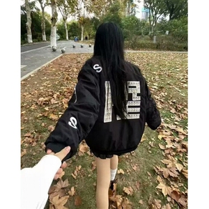 慵懒美式高街刺绣飞行员夹克棒球服女潮流无品牌新款文艺 J972图片