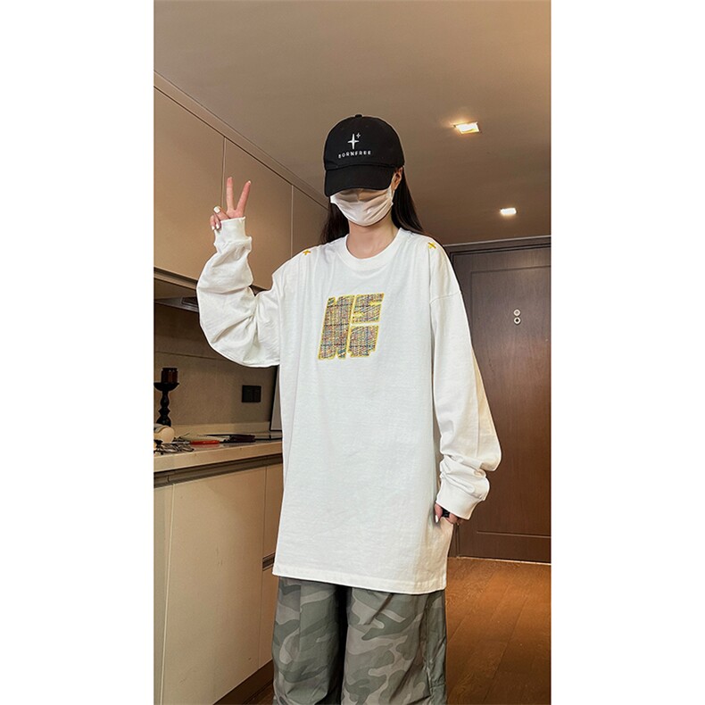 自家图现货纯棉情侣宽松圆领刺绣风卫衣T恤男女WY18-特P35控58,男装T恤,星座205-5