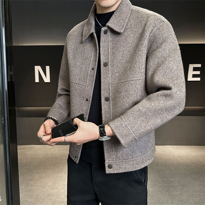 高端双面羊毛毛呢外套男秋冬季2025新款呢子夹克B240-W8050-P288,男装夹克,电商B240