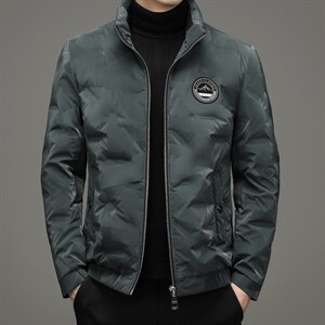 立领短款羽绒服2023冬季中年男款加厚时尚纯色外套XXHW2182-P255图片