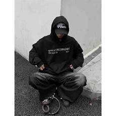 美式简约字母连帽卫衣男秋季宽松高级感情侣男女帽衫WQ02，男装卫衣，星座1116A（原606A-3）