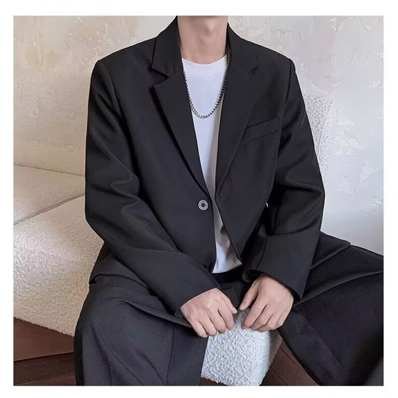 cleanfit垫肩外套男高级感春季休闲西装男潮牌痞帅英伦雅痞风西服,男装西服套装,星座813-2